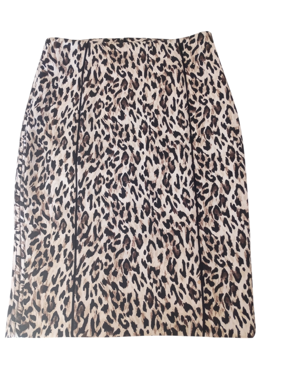 White House Black Market Leopard Print Pencil Skirt - Cream & Black SZ 4